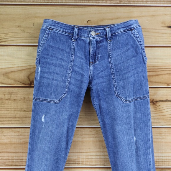 Crafted by Lee Boyfriend Jeans Distressed Womens Size 6 Blue Medium Wash Denim - Picture 4 of 8